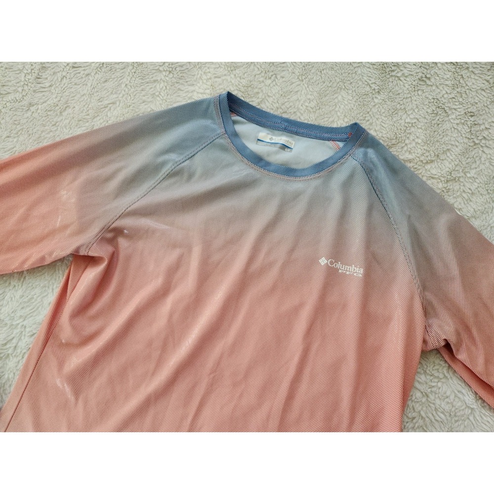 Columbia PFG Women's Long Sleeve Fishing Shirt Size Small Gray Orange Ombre UPF